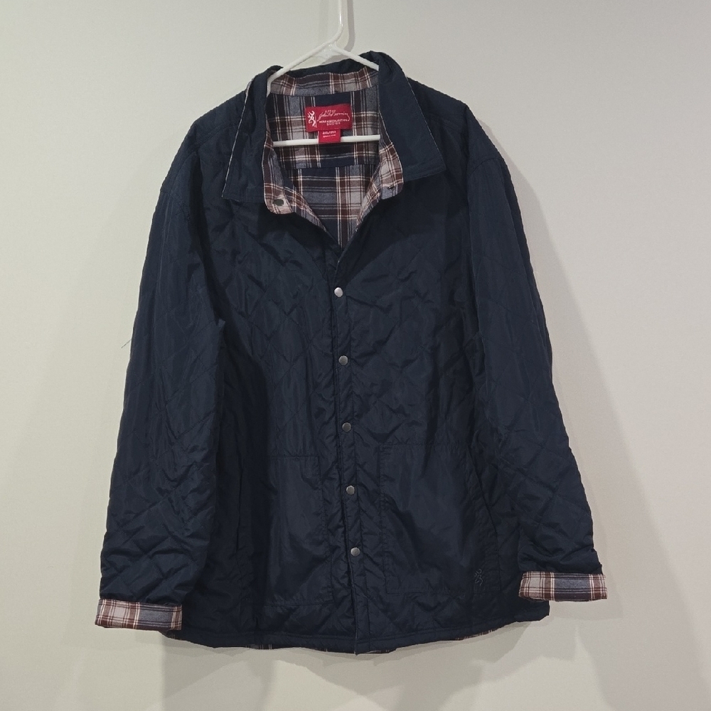 Browning Heritage Collection Navy Quilted Reversible Chore/Utility Jacket